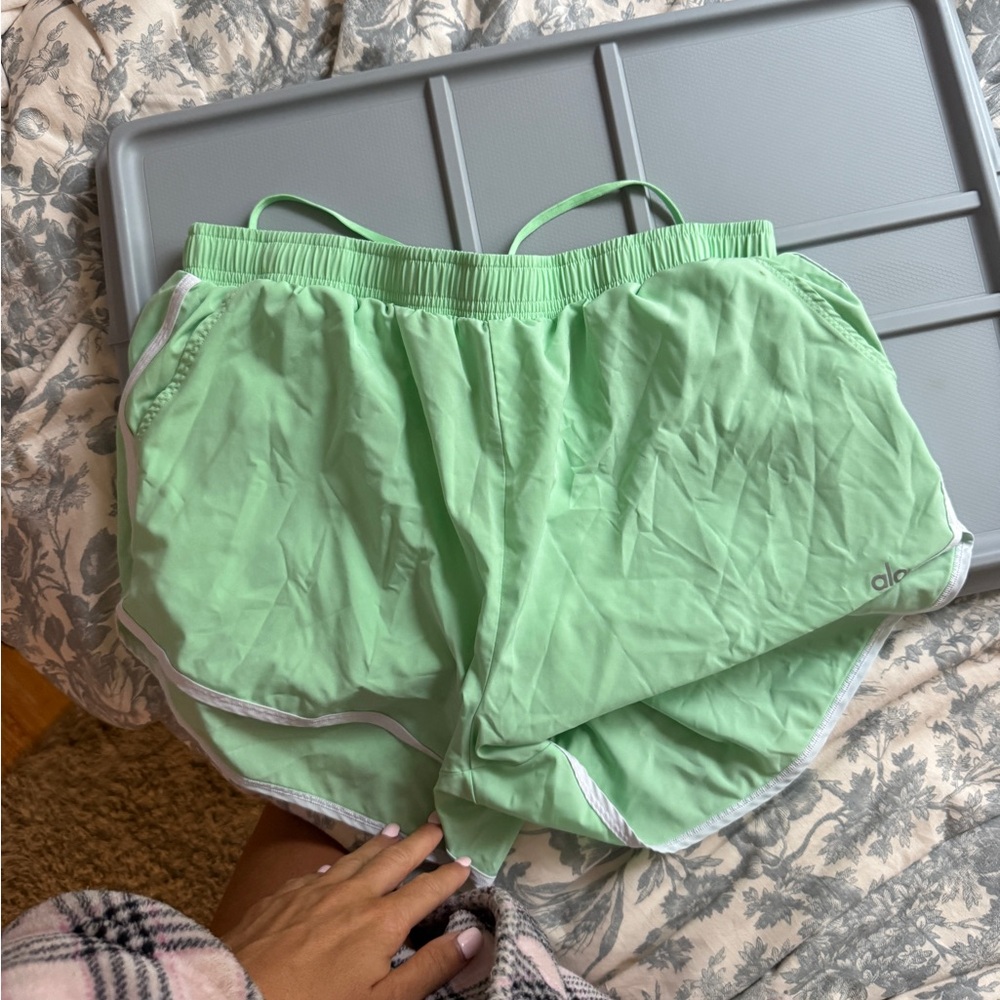 ALO Yoga Light Green Running Shorts